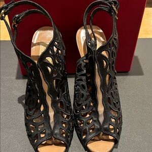 Valentino black cutout pump sandal